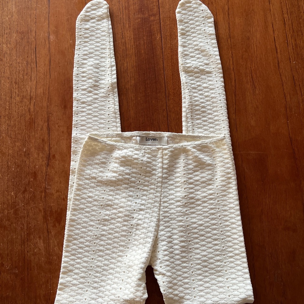 Lover the Label white lace knit tights leggings small